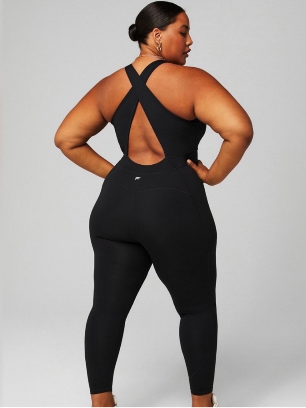 Fabletics Oasis Twist Front Black Jumpsuit - Picture 2 of 9